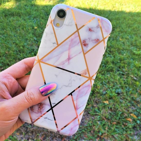 Metallic Geometric Marble iPhone Case - Picture 2 of 5